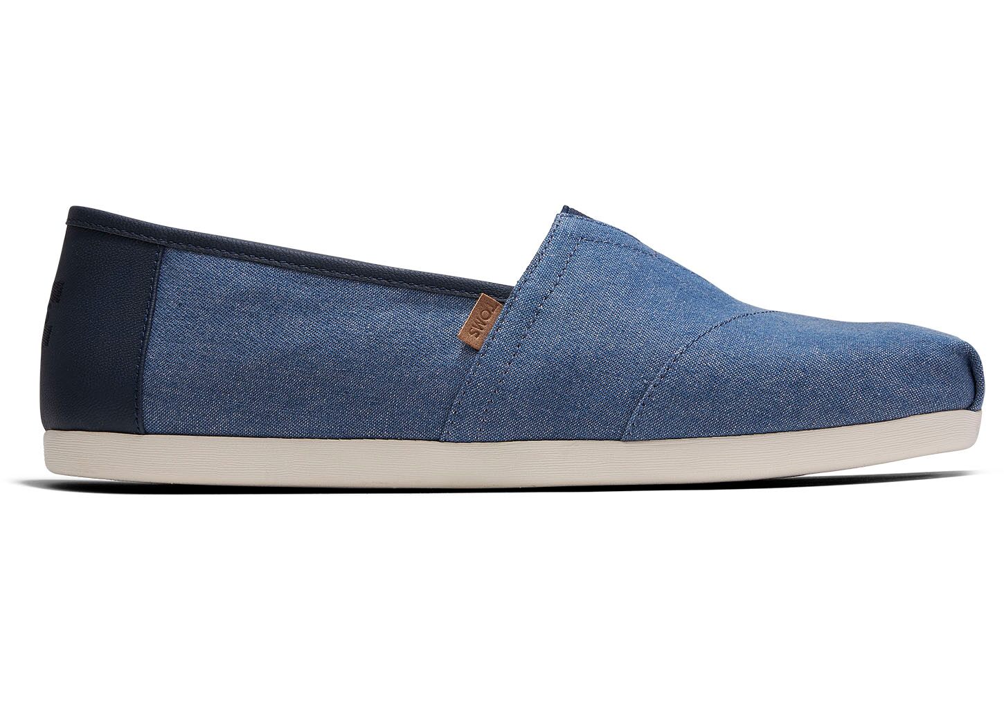 Toms Classics Denim Canvas - Mens Alpargata Espadrilles - Navy - NZ - 103729GDH